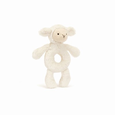 Jellycat Bashful Lamb Ring Rattle Australia | 514379PCU